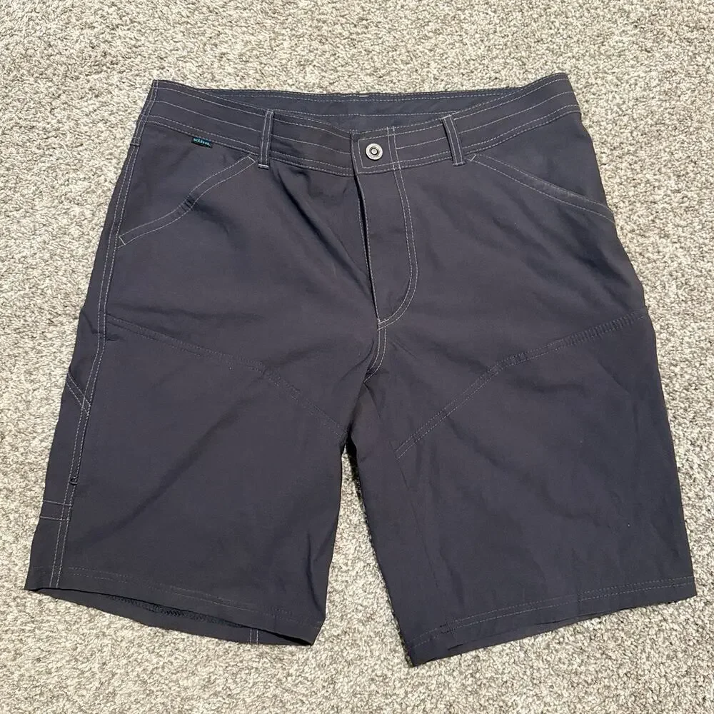 KUHL Renegade Shorts Mens 36 Charcoal Gray Nylon Stretch Hiking Outdoor 10.5